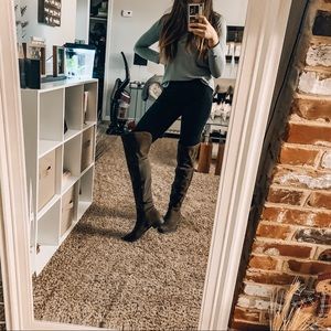 fairly new over-the-knee olive boots/shoedazzle